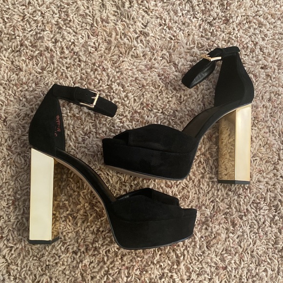 Michael Michael Kors Petra Suede Platform Sandals Sz 7.5 - Picture 3 of 5